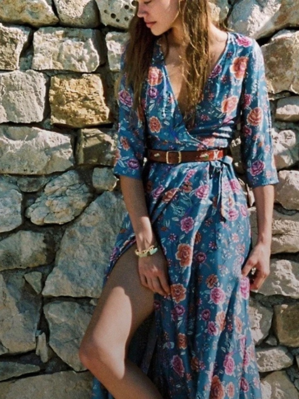 Arnhem bohemian floral wrap maxi dress size L